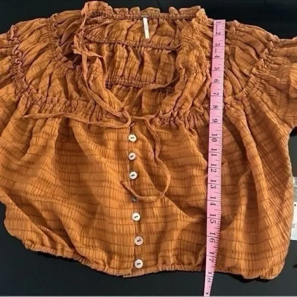 NWT Free people crop top long sleeve blouse S